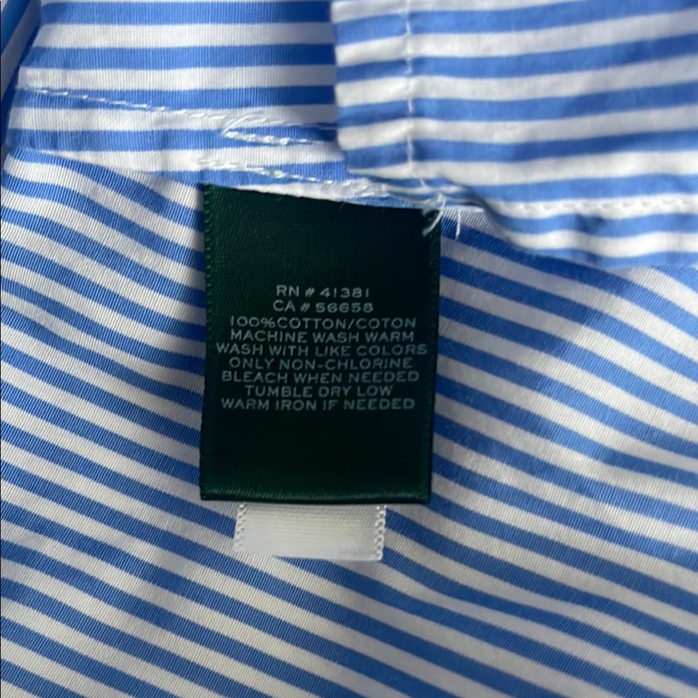 Lauren Ralph Lauren Striped One Shoulder Blouse With Ruffle Accent Size 2 - Picture 5 of 5